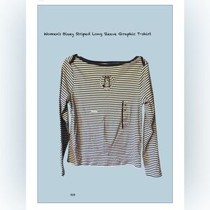 *new* Women's Bluey Striped Long Sleeve Graphic T-Shirt - Blue XL